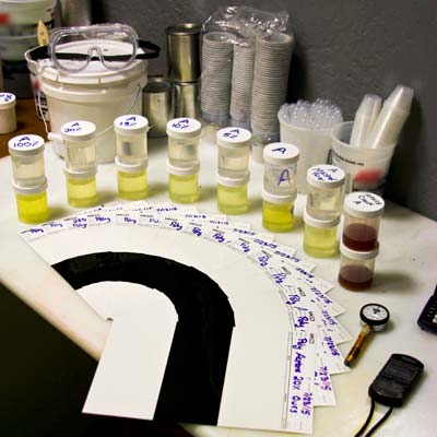 Polyaspartic coating drawdown lab test